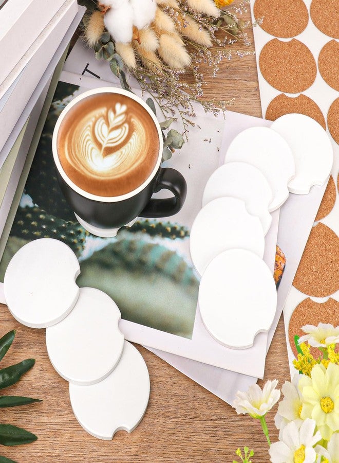 مجموعة من 50 قطعة من قواعد أكواب السيارة الخزفية بتقنية التسامي مقاس 2.56 بوصة من IHDYPPEW، مزودة بفتحة للأصابع، وحامل أكواب خزفي للسيارة مع قاعدة من الفلين، مثالية للمشاريع اليدوية ومشاريع التسامي (مطلية بالمينا). - Image 5
